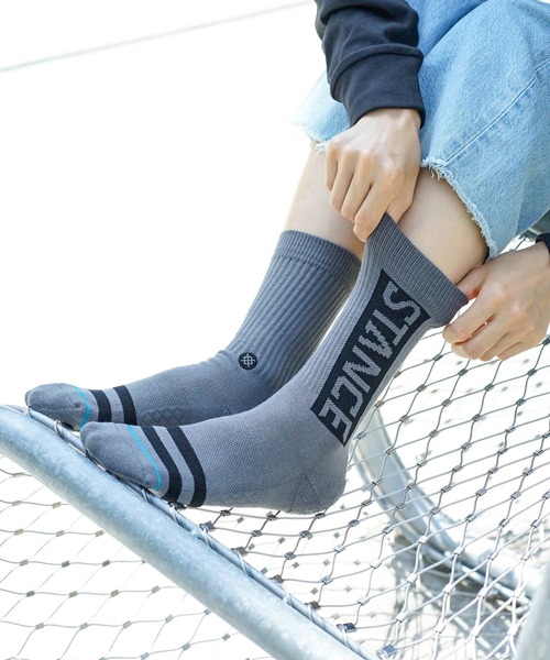 STANCE（スタンス）の「【STANCE / スタンス】OG / 吸湿通気性コームドコットンブレンドブランドロゴデザインロング丈ハイソックス（ソックス/靴下・メンズ・ブラック/ホワイト/カモフラージュ/ホワイト×レッド/グレー系その他・SMALL/LARGE）」の4枚目の写真