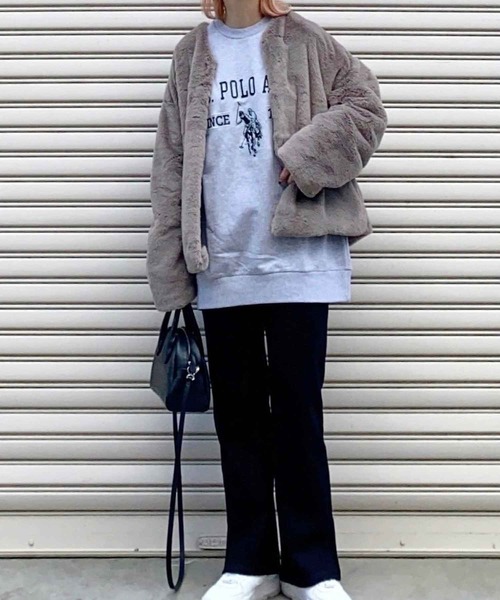 reca(レカ)の「ぬくぬく暖か!美シルエット裏起毛セミワイドリブパンツ(その他パンツ・レディース・モカ/ブラック/グレイッシュベージュ/チャコール/ネイビー/ヘザーグレー/オリーブ/ブラウン/ワイン・M/MT/XL/L)」の14枚目の写真