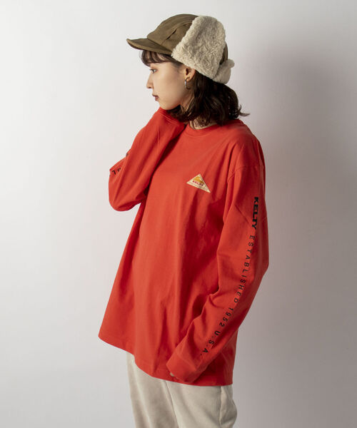 KELTY(ケルティ)の「【KELTY/ケルティ】GLOSTER別注 袖ロゴプリント ロングスリーブTシャツ(Tシャツ/カットソー・メンズ・ホワイト/チャコールグレー/ベージュ/オレンジ・MEDIUM/LARGE)」の13枚目の写真