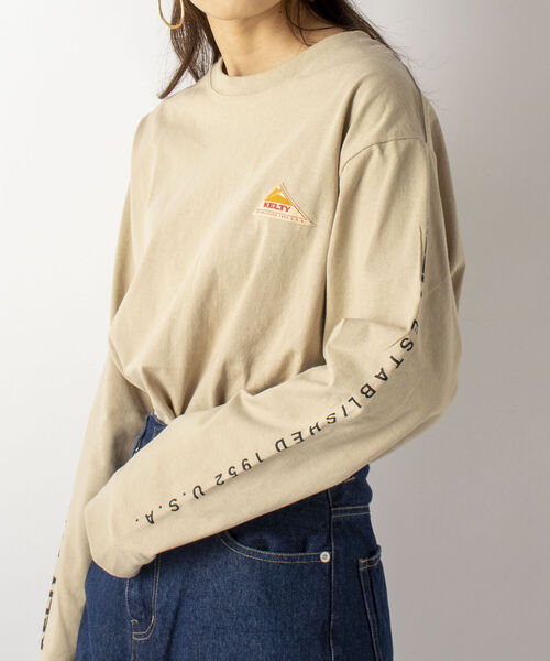 KELTY(ケルティ)の「【KELTY/ケルティ】GLOSTER別注 袖ロゴプリント ロングスリーブTシャツ(Tシャツ/カットソー・メンズ・ホワイト/チャコールグレー/ベージュ/オレンジ・MEDIUM/LARGE)」の20枚目の写真