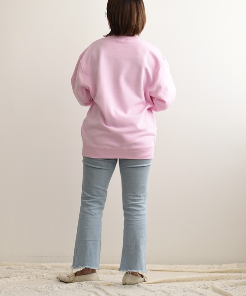 palm RICHE（ポームリシュ）の「Penny’sフロッキープルオーバースウェット（スウェット・レディース・ライトグレー/ブラック/ダークグリーン/ピンク・M）」の12枚目の写真