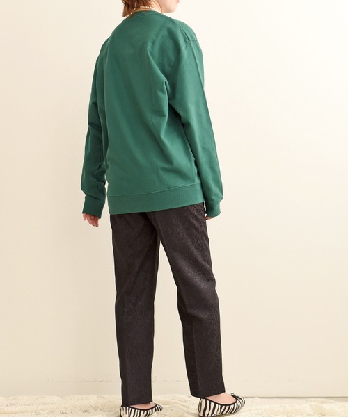 palm RICHE（ポームリシュ）の「Penny’sフロッキープルオーバースウェット（スウェット・レディース・ライトグレー/ブラック/ダークグリーン/ピンク・M）」の6枚目の写真