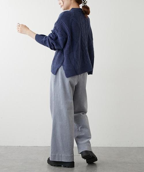 PUAL CE CIN（ピュアルセシン）の「ケーブルニットカーディガン（カーディガン/ボレロ・レディース・ブラウン/グレー/ブルー/スミクロ・FREE）」の17枚目の写真