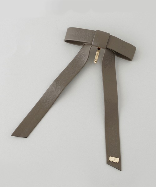 ANEMONE（アネモネ）の「レザー調リボンポニーフック（ヘアゴム・レディース・ブラック/グレー/ベージュ・FREE）」の8枚目の写真