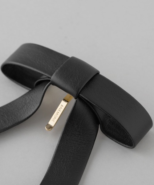 ANEMONE（アネモネ）の「レザー調リボンポニーフック（ヘアゴム・レディース・ブラック/グレー/ベージュ・FREE）」の10枚目の写真