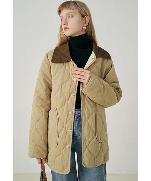 【Fano Studios】Corduroy lapel quilted cotton jacket FD21M018