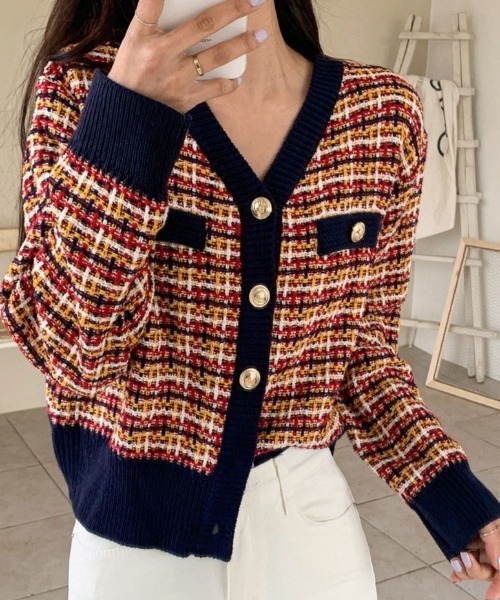 セール】ツイード風カーディガン（カーディガン/ボレロ）｜LAC-VERT