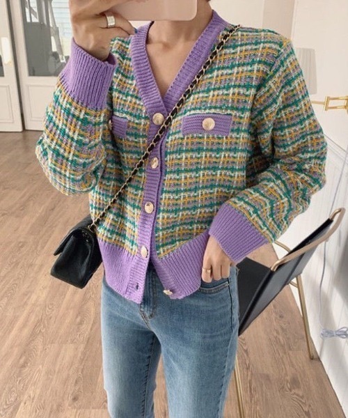 セール】ツイード風カーディガン（カーディガン/ボレロ）｜LAC-VERT
