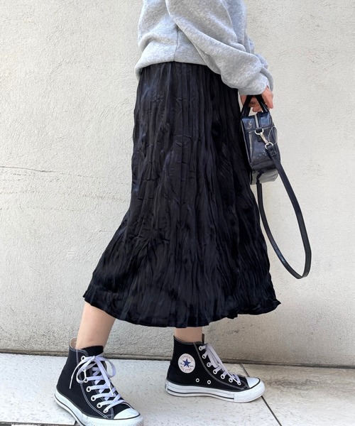 JUGLANS(ユグランス)の「☆ 韓国風。ベロアプリーツスカート(スカート・レディース・ブラック・FREE)」の14枚目の写真
