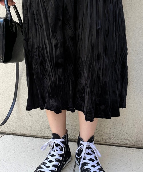 JUGLANS(ユグランス)の「☆ 韓国風。ベロアプリーツスカート(スカート・レディース・ブラック・FREE)」の12枚目の写真