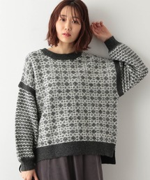 GLOBAL WORK | ジャガードキリカエニット/255330(ニット/セーター)