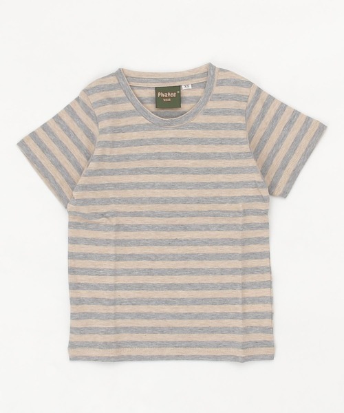 PHATEE（ファッティー）の「▲【PHATEE】ファッティー KIDS OC BORDER SS（Tシャツ/カットソー・キッズ・パープル/ベージュ系その他/ベージュ系その他2・SMALL/FREE/MEDIUM）」の2枚目の写真