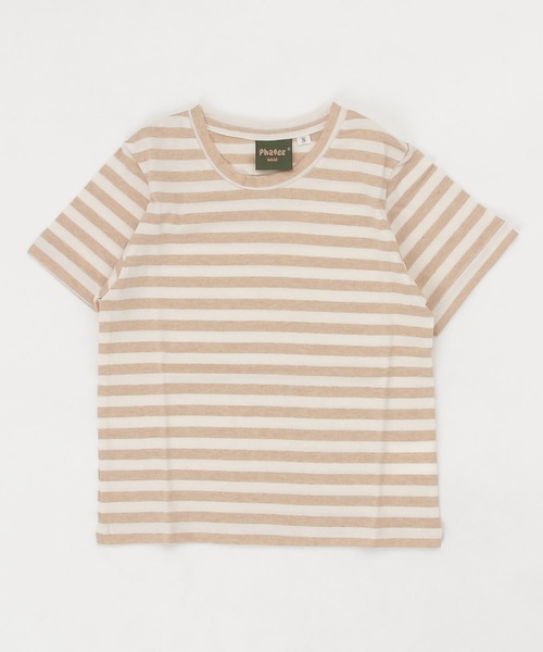 PHATEE（ファッティー）の「▲【PHATEE】ファッティー KIDS OC BORDER SS（Tシャツ/カットソー・キッズ・パープル/ベージュ系その他/ベージュ系その他2・SMALL/FREE/MEDIUM）」の3枚目の写真