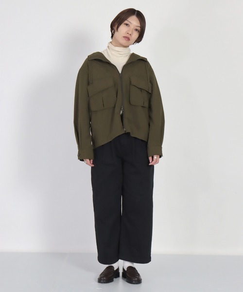 D.M.G.（ドミンゴ）の「[D.M.G / ディーエムジー] スタナータッサー 　ジップブルゾンパーカー（ブルゾン・レディース・オリーブ/ブラック・3/2）」の11枚目の写真