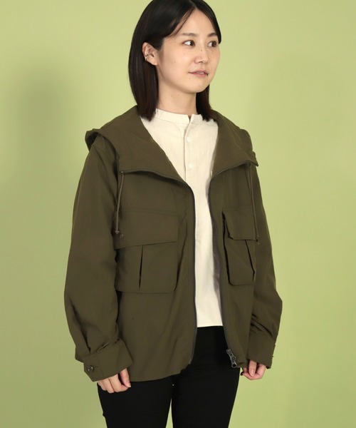 D.M.G.（ドミンゴ）の「[D.M.G / ディーエムジー] スタナータッサー 　ジップブルゾンパーカー（ブルゾン・レディース・オリーブ/ブラック・3/2）」の20枚目の写真