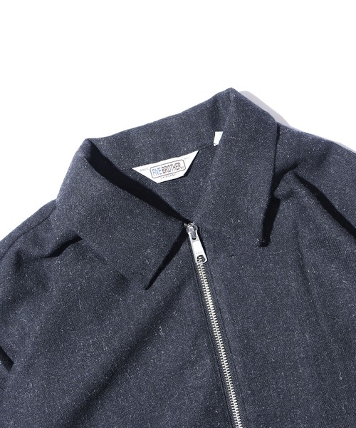 FIVE BROTHER(ファイブブラザー)の「FIVE BROTHER/ファイブブラザー WOOL ZIP WORK JACKET ジップジャケット ウール ライトアウター アメカジ(ブルゾン・メンズ・グレー/チャコールグレー・L/M)」の4枚目の写真