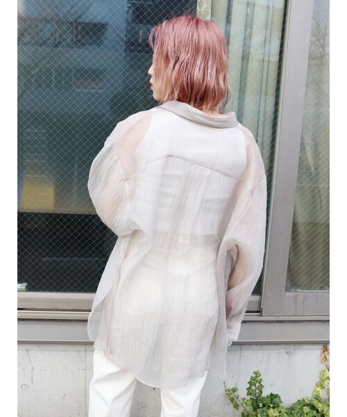 MURUA(ムルーア)の「シアーシャイニーボリュームシャツ(シャツ/ブラウス・レディース・ブルー/グレー/オレンジ/ホワイト・FREE)」の15枚目の写真