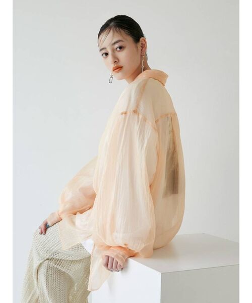 MURUA(ムルーア)の「シアーシャイニーボリュームシャツ(シャツ/ブラウス・レディース・ブルー/グレー/オレンジ/ホワイト・FREE)」の22枚目の写真