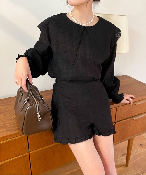 EPIMI E'PIMMY(エピミエピミー)の「〈Set upにも〉コットンレースショートパンツ(その他パンツ・レディース・ベージュ/ブラック/オフホワイト・MEDIUM)」の3枚目の写真