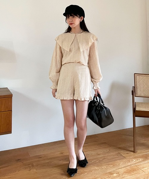 EPIMI E'PIMMY(エピミエピミー)の「〈Set upにも〉コットンレースショートパンツ(その他パンツ・レディース・ベージュ/ブラック/オフホワイト・MEDIUM)」の8枚目の写真