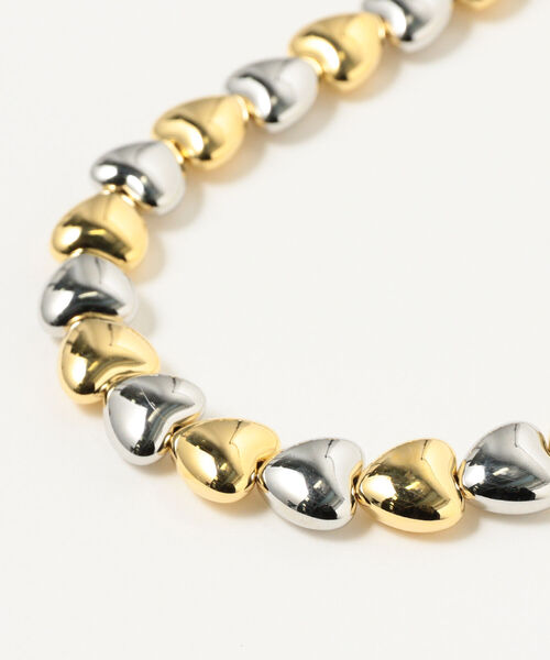 Ray BEAMS(レイビームス)の「Ray BEAMS / 2トーン ハート ビーズ ネックレス(ネックレス・レディース・その他・ONE SIZE)」の2枚目の写真