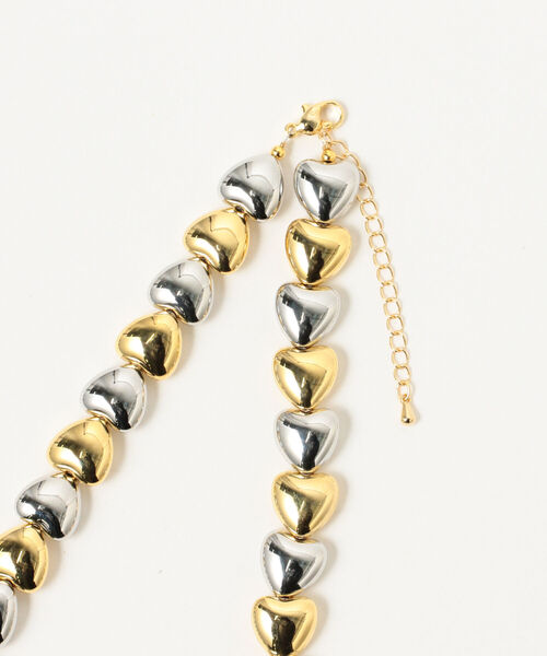 Ray BEAMS(レイビームス)の「Ray BEAMS / 2トーン ハート ビーズ ネックレス(ネックレス・レディース・その他・ONE SIZE)」の3枚目の写真