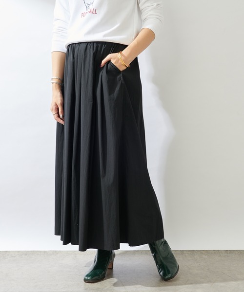 SHENERY（シーナリー）の「タックギャザーロングスカート（スカート・レディース・ブラック/ホワイト・FREE）」の15枚目の写真
