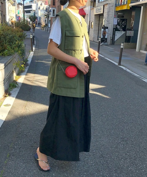 SHENERY（シーナリー）の「タックギャザーロングスカート（スカート・レディース・ブラック/ホワイト・FREE）」の12枚目の写真