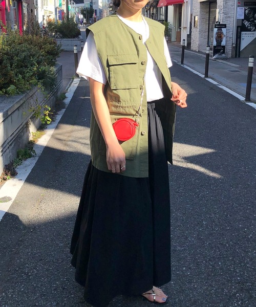 SHENERY（シーナリー）の「タックギャザーロングスカート（スカート・レディース・ブラック/ホワイト・FREE）」の11枚目の写真