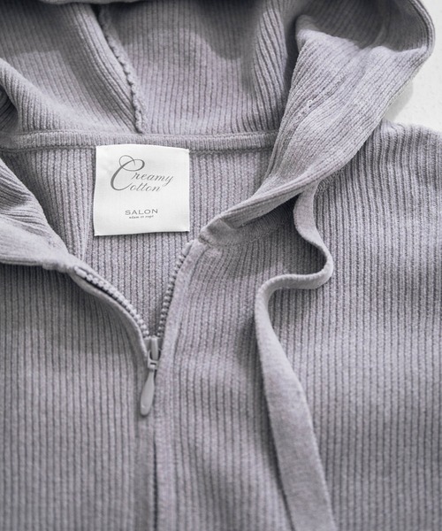 SALON adam et rope'(サロン アダム エ ロペ)の「【極上の肌ざわり】フードパーカー -CreamyCotton /クリーミーコットン-(パーカー・レディース・パープル/グレー/オフホワイト/イエロー・FREE)」の16枚目の写真