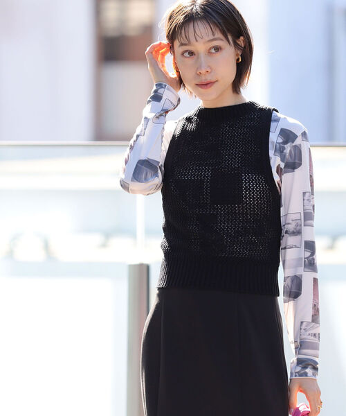 Ray BEAMS（レイビームス）の「Ray BEAMS / メッシュ アメスリ ベスト（ニット/セーター・レディース・ブラック/オレンジ/ホワイト系その他6・ONE SIZE）」の18枚目の写真