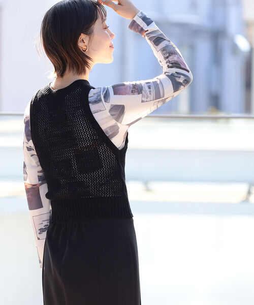 Ray BEAMS（レイビームス）の「Ray BEAMS / メッシュ アメスリ ベスト（ニット/セーター・レディース・ブラック/オレンジ/ホワイト系その他6・ONE SIZE）」の20枚目の写真