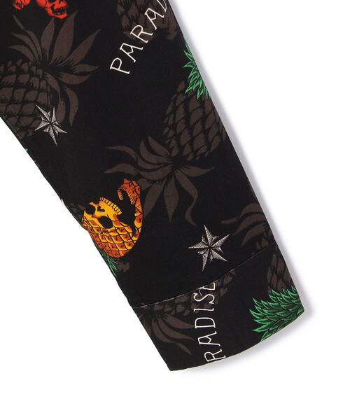 schott(ショット)の「Schott/ショット/SKULL PINEAPPLE HAWAIIAN SHIRT/スカル パイナップル ハワイアン シャツ(シャツ/ブラウス・メンズ・イエロー/ブラック/ローズ系・MEDIUM/LARGE/X-LARGE/XX-LARGE/2XL/L/M)」の7枚目の写真