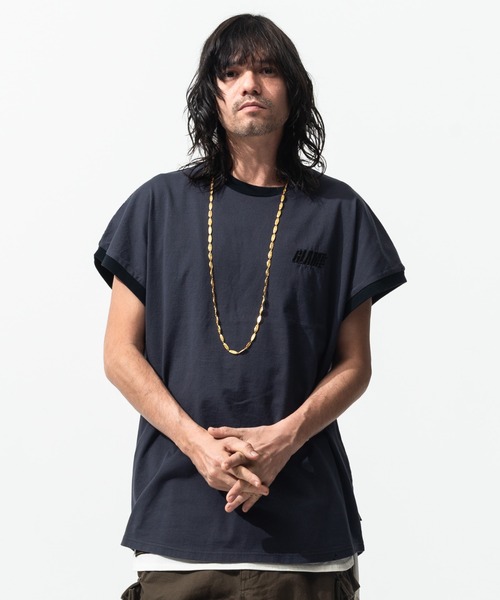 glamb（グラム）の「No Sleeve Logo CS / ノースリーブロゴカットソー（タンクトップ・メンズ・ブルー/ブラック・L/S/M）」の9枚目の写真