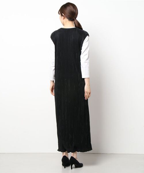 Lace Ladies（レースレディース）の「フレンチスリーブ サテンロングワンピース（ワンピース・レディース・ブラック/グレイッシュベージュ/パープル・S/FREE）」の5枚目の写真