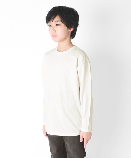 GLAZOS(グラソス)の「【セットアイテム】OE天竺・ドロップショルダー半袖Tシャツ+長袖Tシャツセット(Tシャツ/カットソー・キッズ・パープル/ライム/ベージュ系その他・160cm/170cm/140cm/130cm/150cm)」の8枚目の写真