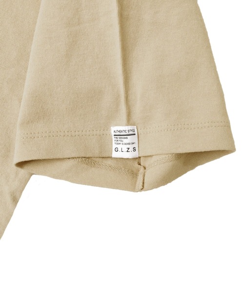 GLAZOS(グラソス)の「【セットアイテム】OE天竺・ドロップショルダー半袖Tシャツ+長袖Tシャツセット(Tシャツ/カットソー・キッズ・パープル/ライム/ベージュ系その他・160cm/170cm/140cm/130cm/150cm)」の5枚目の写真