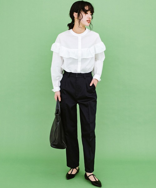 haco!（ハコ）の「かっこつけたいときも普段にも！ＰＢＰオーガニックコットン　１本あると便利な定番パンツ（ユニセックス）（その他パンツ・レディース・ダークネイビー・1/2/3）」の2枚目の写真