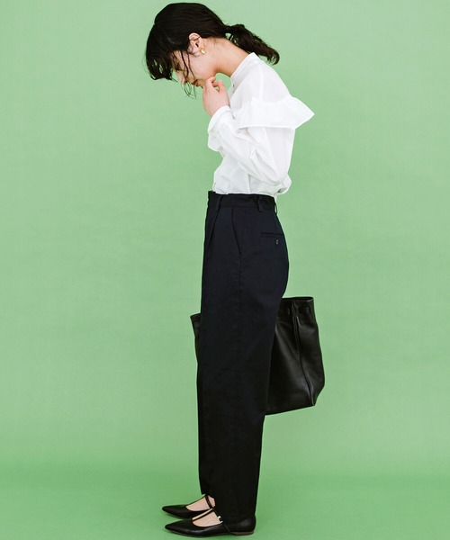 haco!（ハコ）の「かっこつけたいときも普段にも！ＰＢＰオーガニックコットン　１本あると便利な定番パンツ（ユニセックス）（その他パンツ・レディース・ダークネイビー・1/2/3）」の11枚目の写真