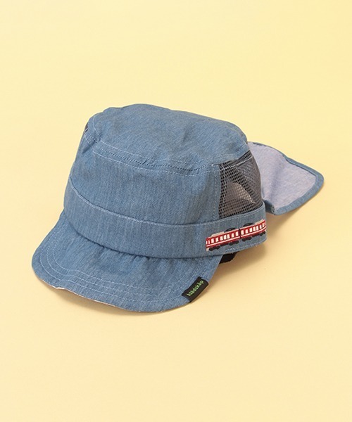 kladskap（クレードスコープ）の「電車ワークキャップ（キャップ・キッズ・ベージュ/サックスブルー・S/M/L）」の2枚目の写真