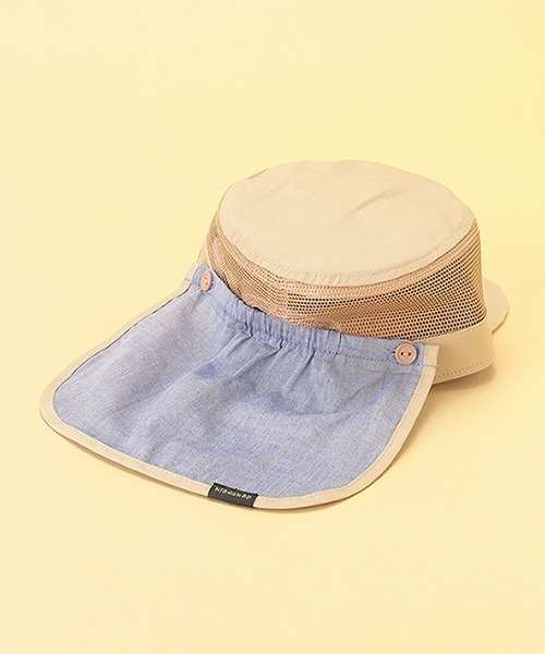 kladskap（クレードスコープ）の「電車ワークキャップ（キャップ・キッズ・ベージュ/サックスブルー・S/M/L）」の6枚目の写真
