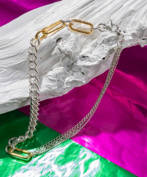 MAISON SPECIAL(メゾンスペシャル)の「《ユニセックスアイテム》【RANDOMLY DESIGNED JEWELRY】シルバー&ゴールドネックレス&ブレスレットD 【MAISON SPECIAL/メゾンスペシャル】(ネックレス・メンズ・シルバー・FREE)」の4枚目の写真