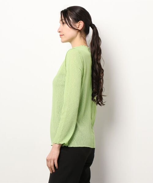 LOWRYS FARM（ローリーズファーム）の「シアーハイネックＬＳ　273338（シャツ/ブラウス・レディース・ホワイト/ブラック/グリーン・FREE）」の4枚目の写真