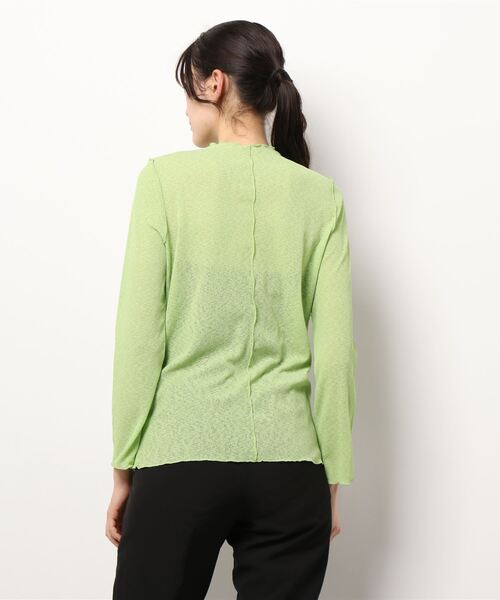 LOWRYS FARM（ローリーズファーム）の「シアーハイネックＬＳ　273338（シャツ/ブラウス・レディース・ホワイト/ブラック/グリーン・FREE）」の5枚目の写真