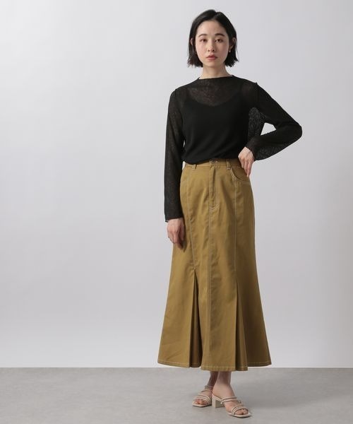 LOWRYS FARM（ローリーズファーム）の「シアーハイネックＬＳ　273338（シャツ/ブラウス・レディース・ホワイト/ブラック/グリーン・FREE）」の14枚目の写真