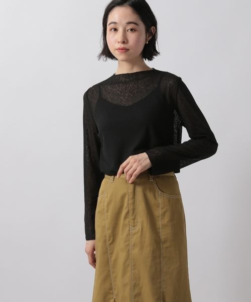 LOWRYS FARM（ローリーズファーム）の「シアーハイネックＬＳ　273338（シャツ/ブラウス・レディース・ホワイト/ブラック/グリーン・FREE）」の13枚目の写真