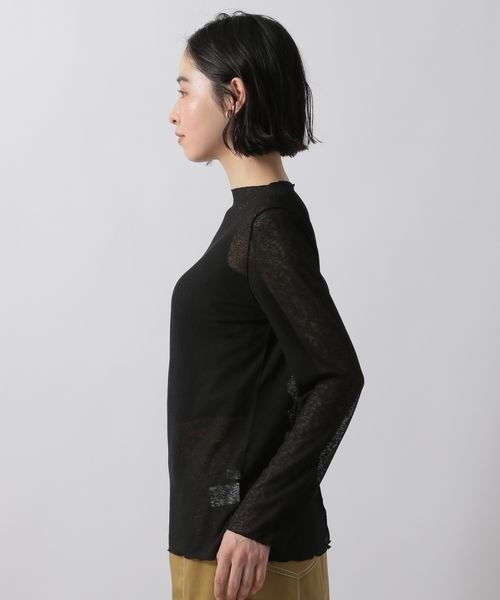 LOWRYS FARM（ローリーズファーム）の「シアーハイネックＬＳ　273338（シャツ/ブラウス・レディース・ホワイト/ブラック/グリーン・FREE）」の12枚目の写真