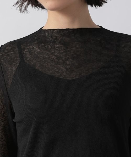 LOWRYS FARM（ローリーズファーム）の「シアーハイネックＬＳ　273338（シャツ/ブラウス・レディース・ホワイト/ブラック/グリーン・FREE）」の10枚目の写真