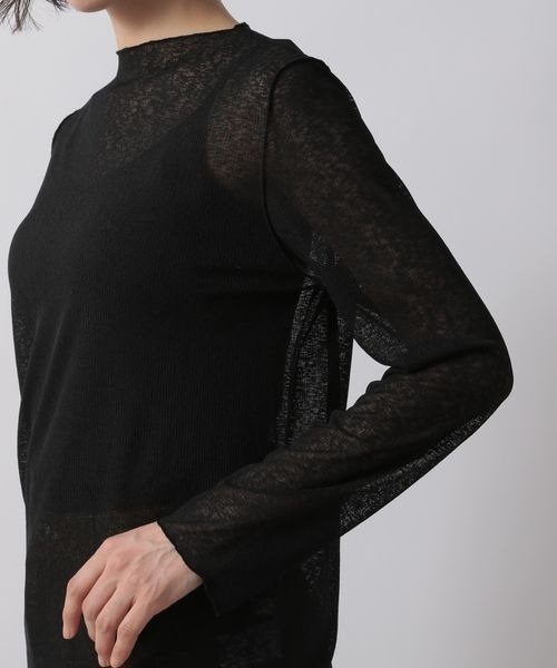 LOWRYS FARM（ローリーズファーム）の「シアーハイネックＬＳ　273338（シャツ/ブラウス・レディース・ホワイト/ブラック/グリーン・FREE）」の9枚目の写真