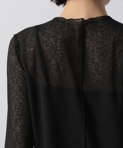 LOWRYS FARM（ローリーズファーム）の「シアーハイネックＬＳ　273338（シャツ/ブラウス・レディース・ホワイト/ブラック/グリーン・FREE）」の7枚目の写真